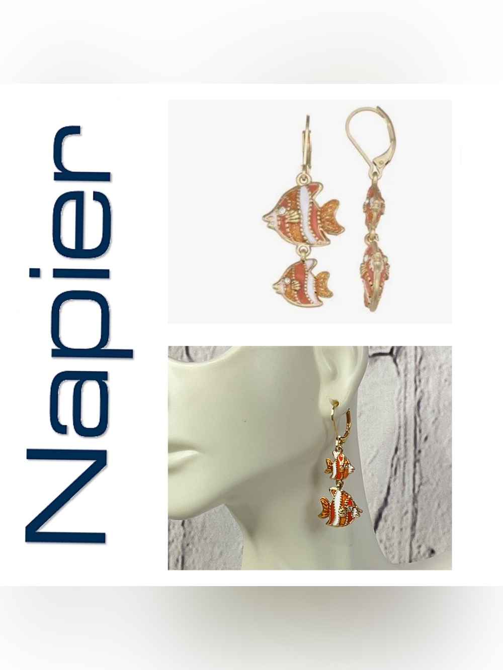 🌟🌟 Napier Fish Dangling Earrings